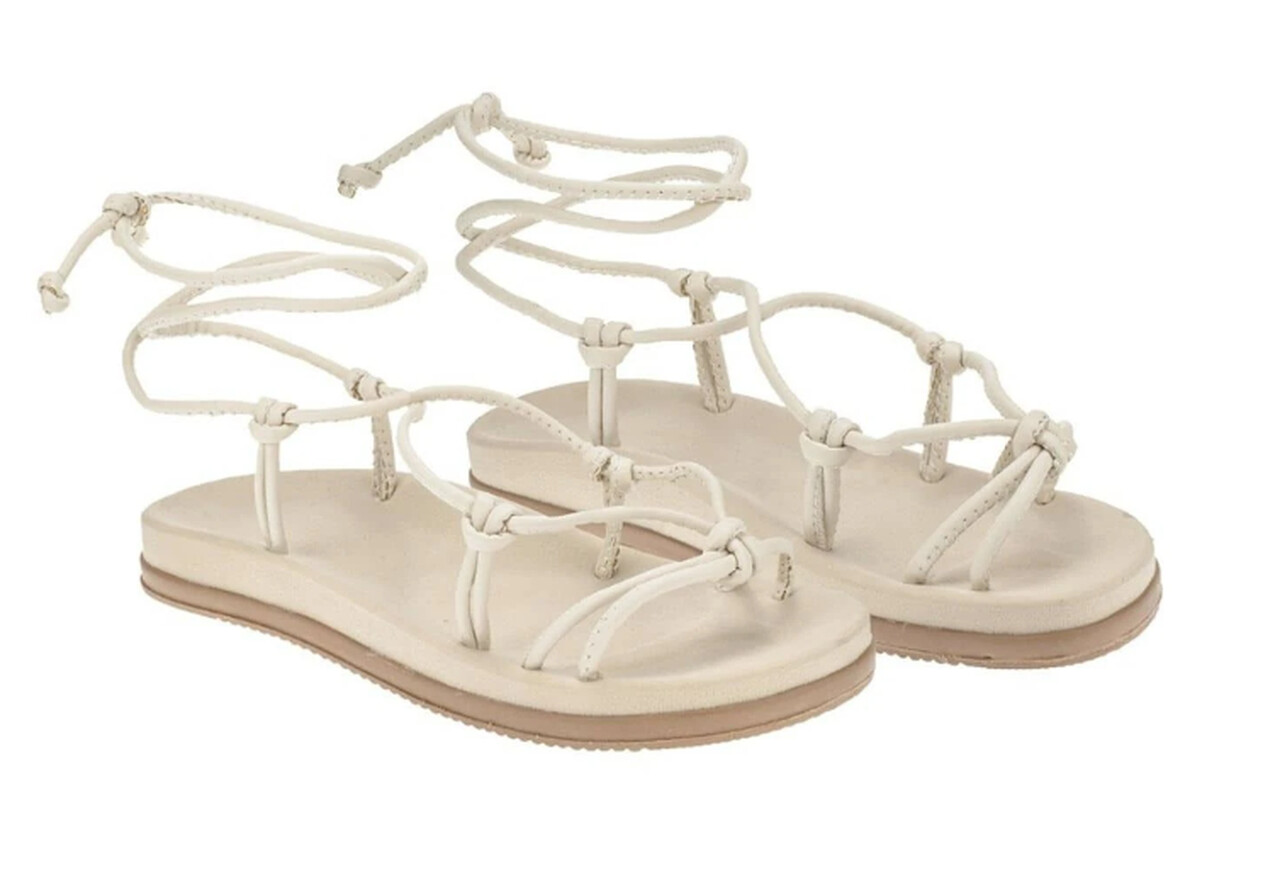 7 - Sandália Papete Birken Rasteirinha Feminina Amarrar