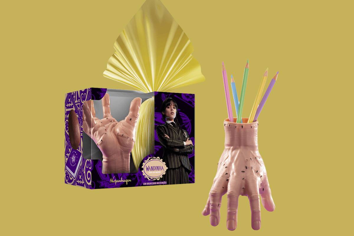 Ovo de Chocolate ao Leite Wandinha Mãozinha Organizadora