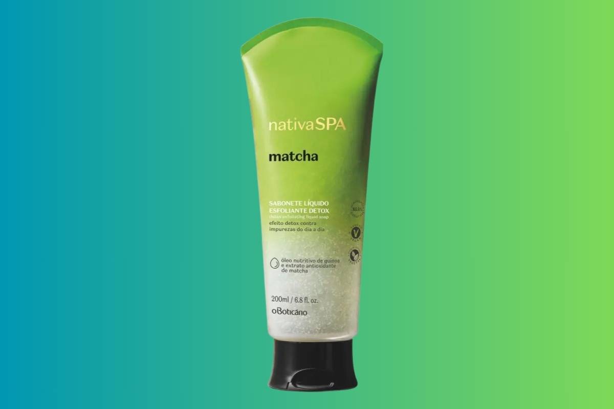 Nativa Spa Sabonete Líquido Esfoliante Detox Matcha, 200 ml