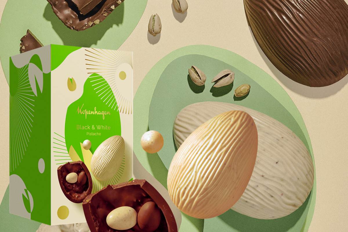 Ovo de Páscoa Black & White Pistache da Kopenhagen