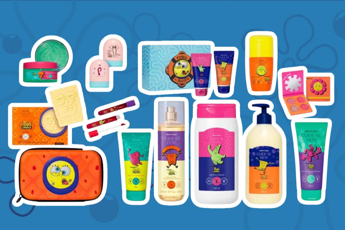 A nova linha do Boticário em parceria com o Bob Esponja