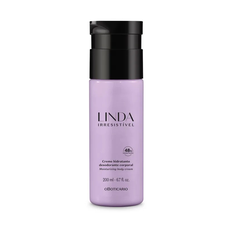 Loção Desodorante Hidratante Corporal Linda Irresistível 200ml - hidrantes boticário