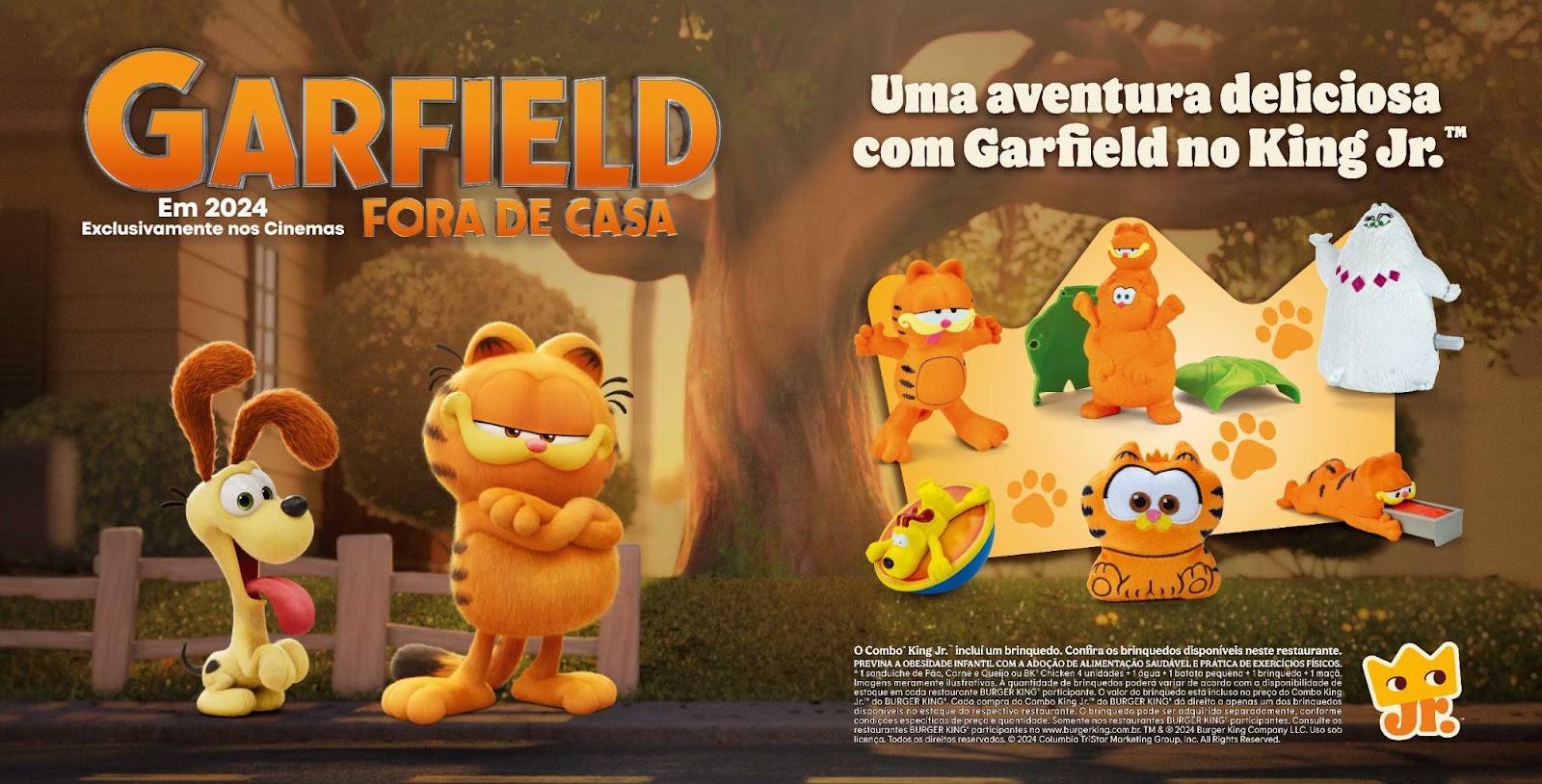 Burger King e Garfield lançam novos brinquedos no Combo King Jr