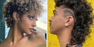 mullet em cabelo cacheado