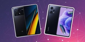 Montagem com dois celulares da Xiaomi com estabilização óptica