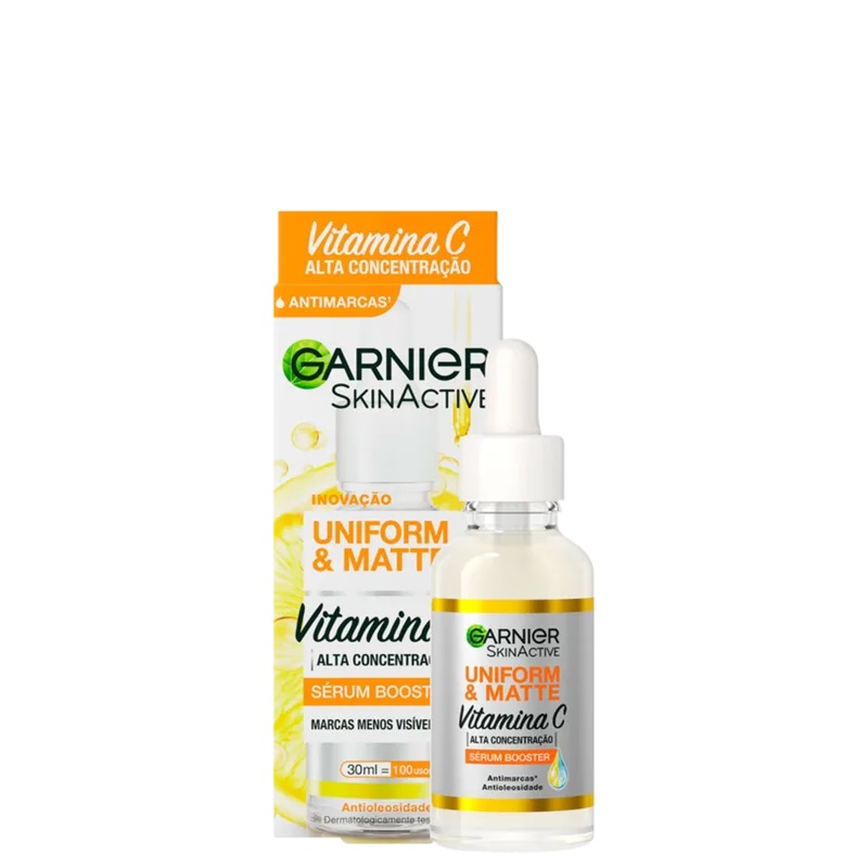 Garnier SkinActive Uniform & Matte Vitamina C Booster - Sérum Facial Antimarcas