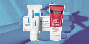 Montagem com dois frascos de hidratantes