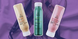 Três frascos de diferentes produtos para cabelo da Natura Tododia