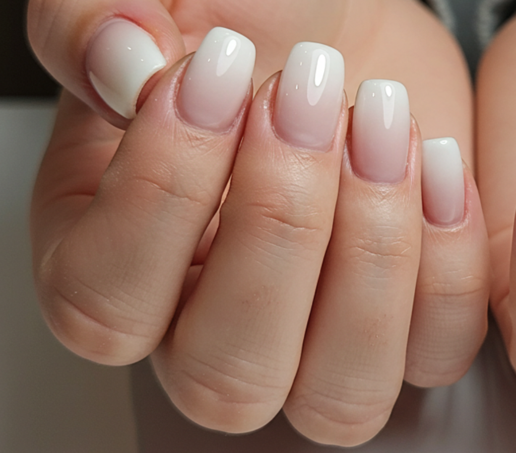 Degradê suave com branco e bege