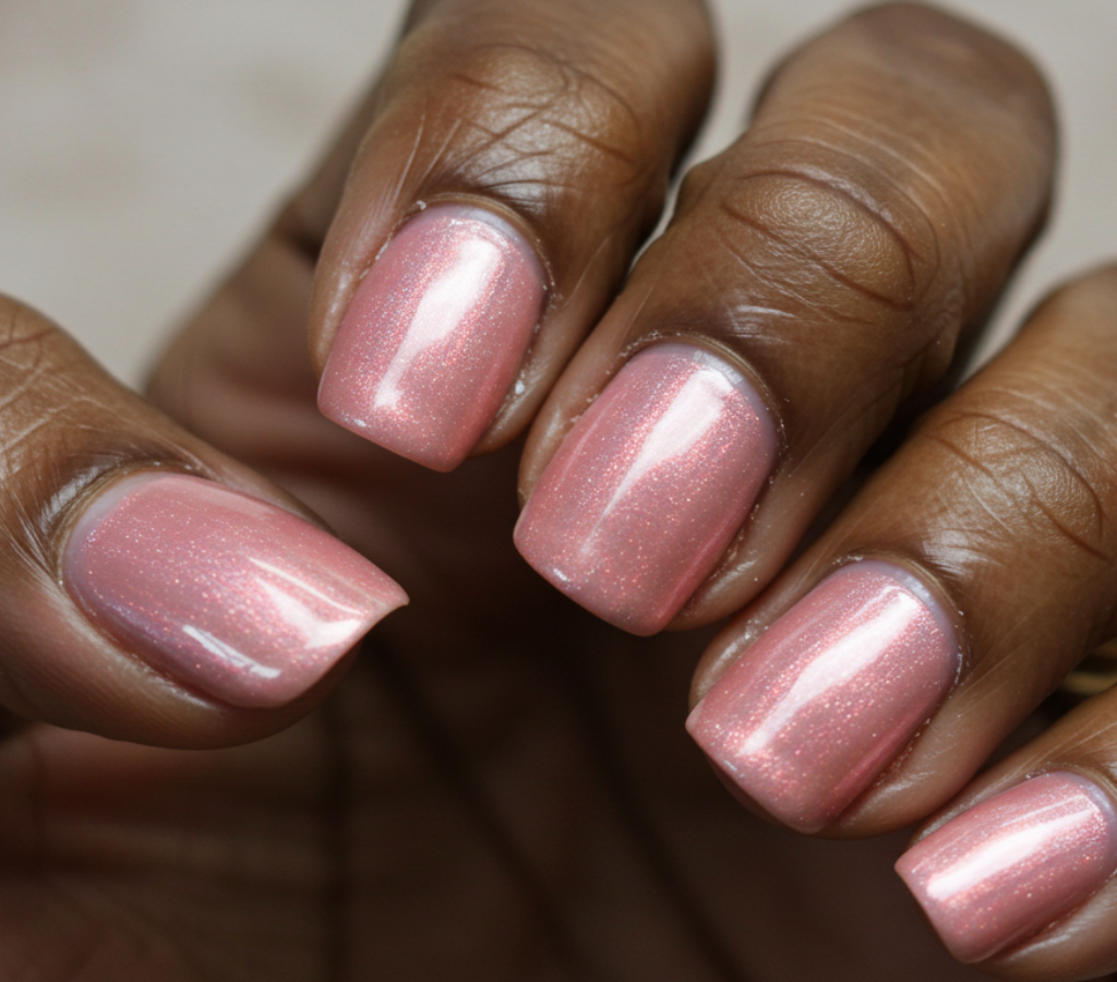Rosa blush cintilante - cores de esmalte cintilantes