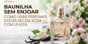 Perfume com flores e baunilha em ambiente natural