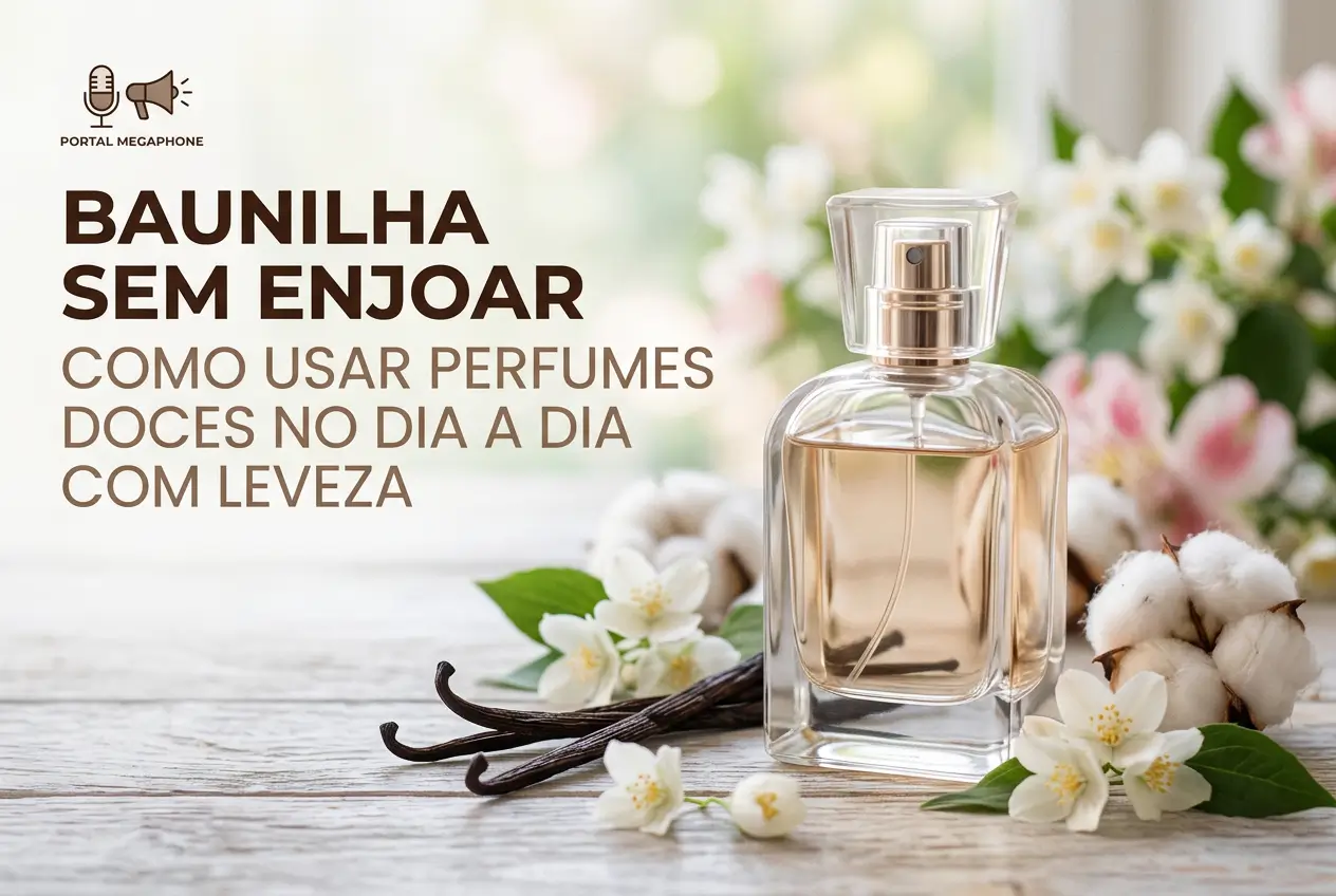 Perfume com flores e baunilha em ambiente natural